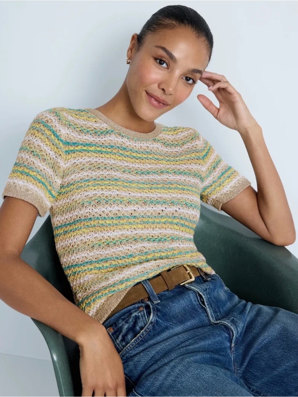 Nic+ Zoe Layered knit Sweater Tee NWT size Medium